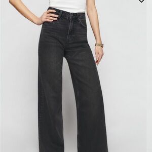 Reformation Cary Black Wide Leg Jeans